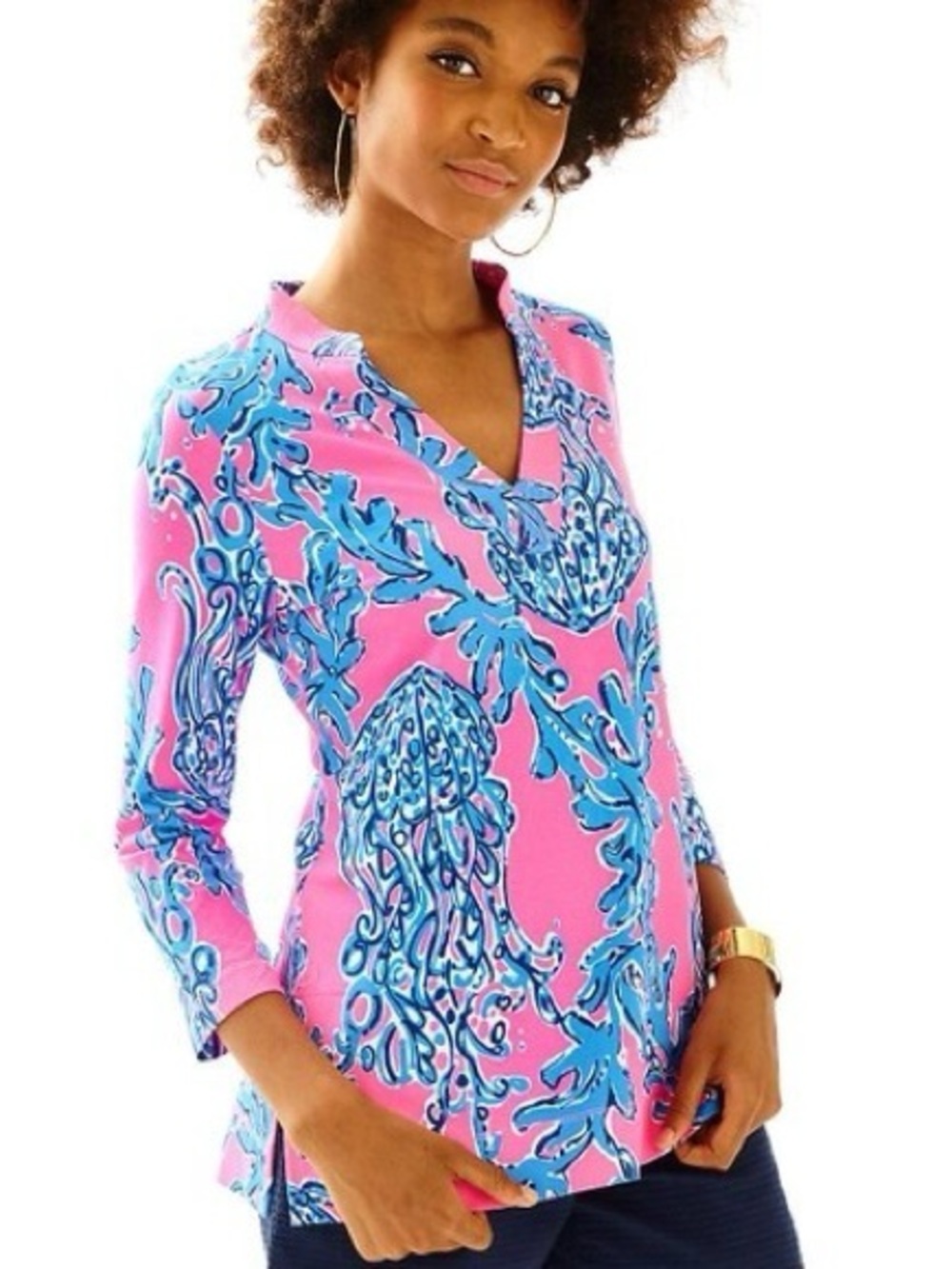 Lily Pulitzer | Vero Tunic Cought in the Coral | Size Medium